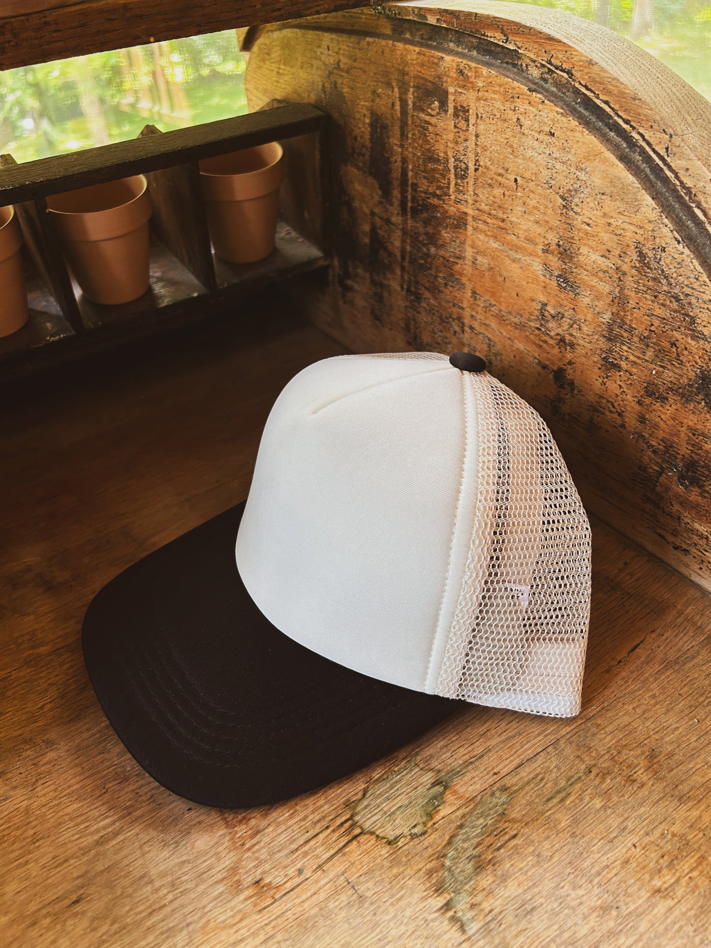 Custom Logo Leather Patch Hat - on Foam Trucker Hat