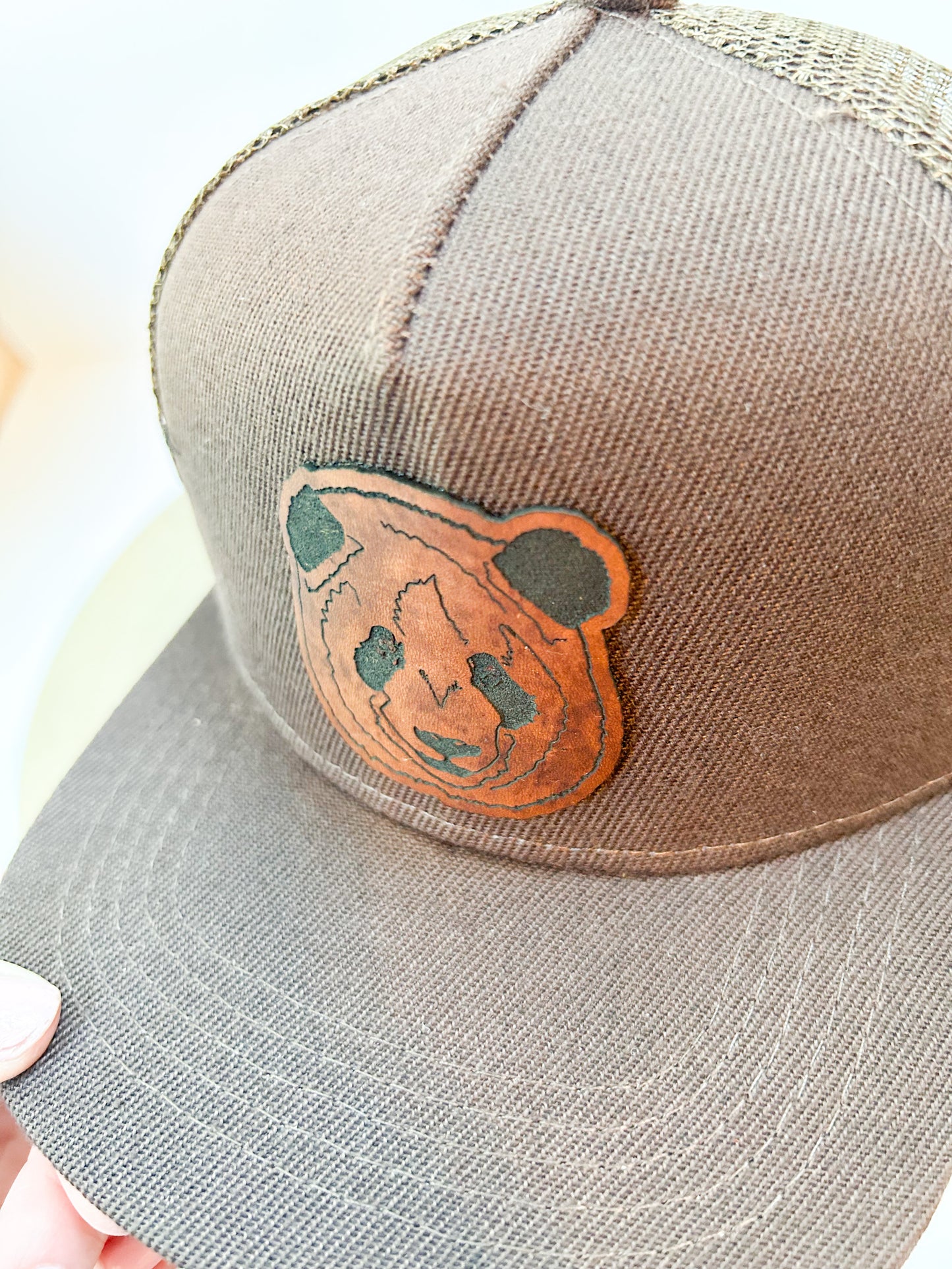 Panda Leather Patch Hat