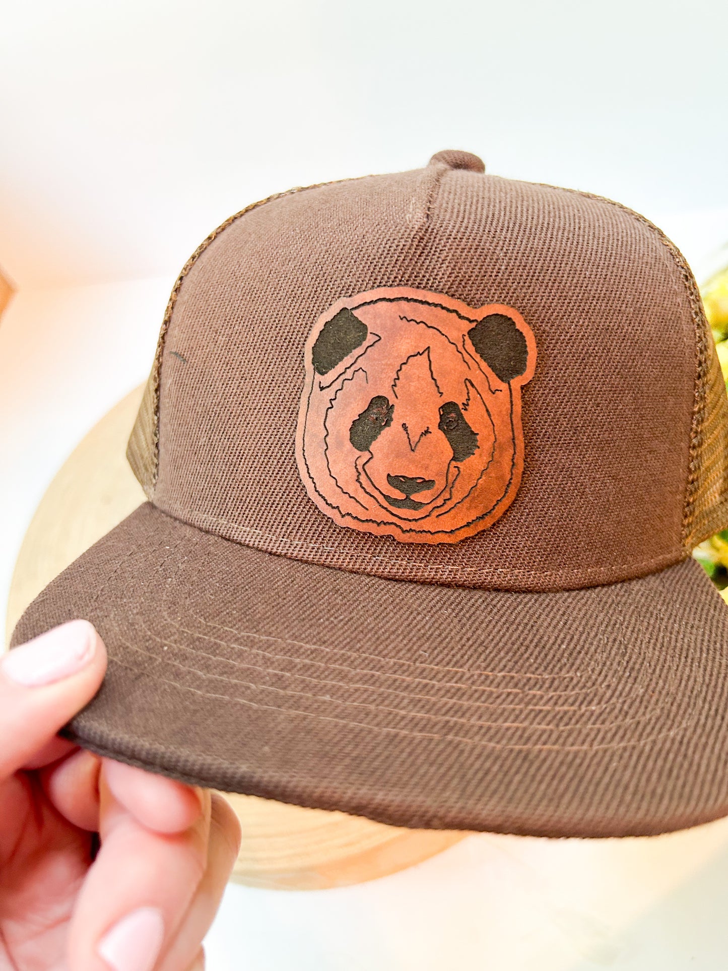 Panda Leather Patch Hat