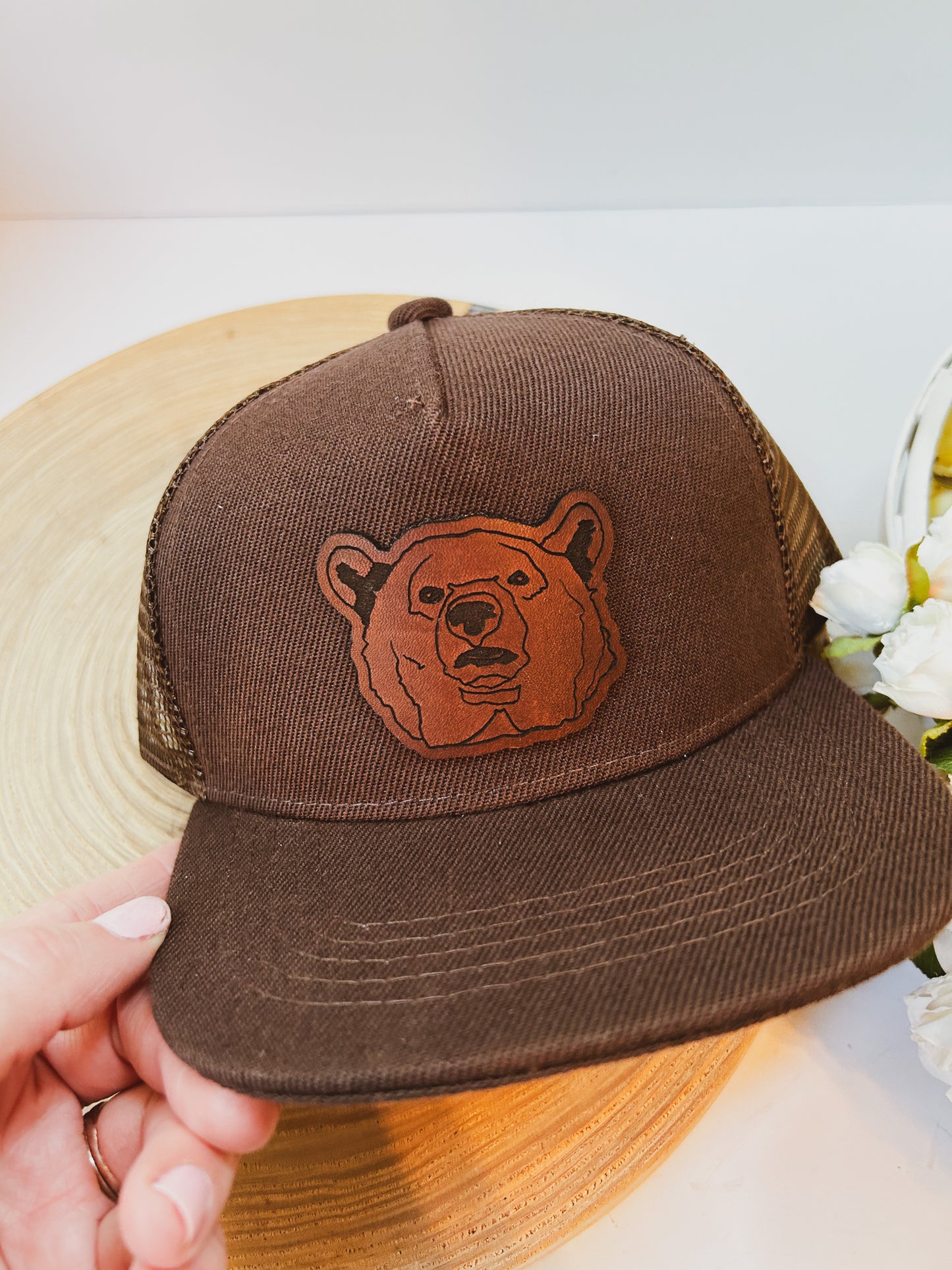 Bear Leather Patch Hat