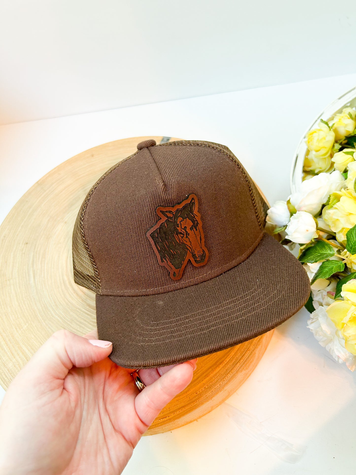 Horse Leather Patch Hat