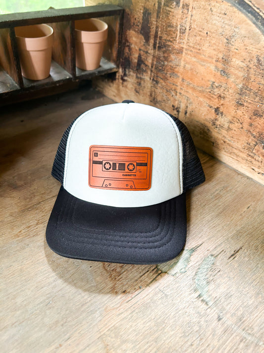 Custom Logo Leather Patch Hat - on Foam Trucker Hat