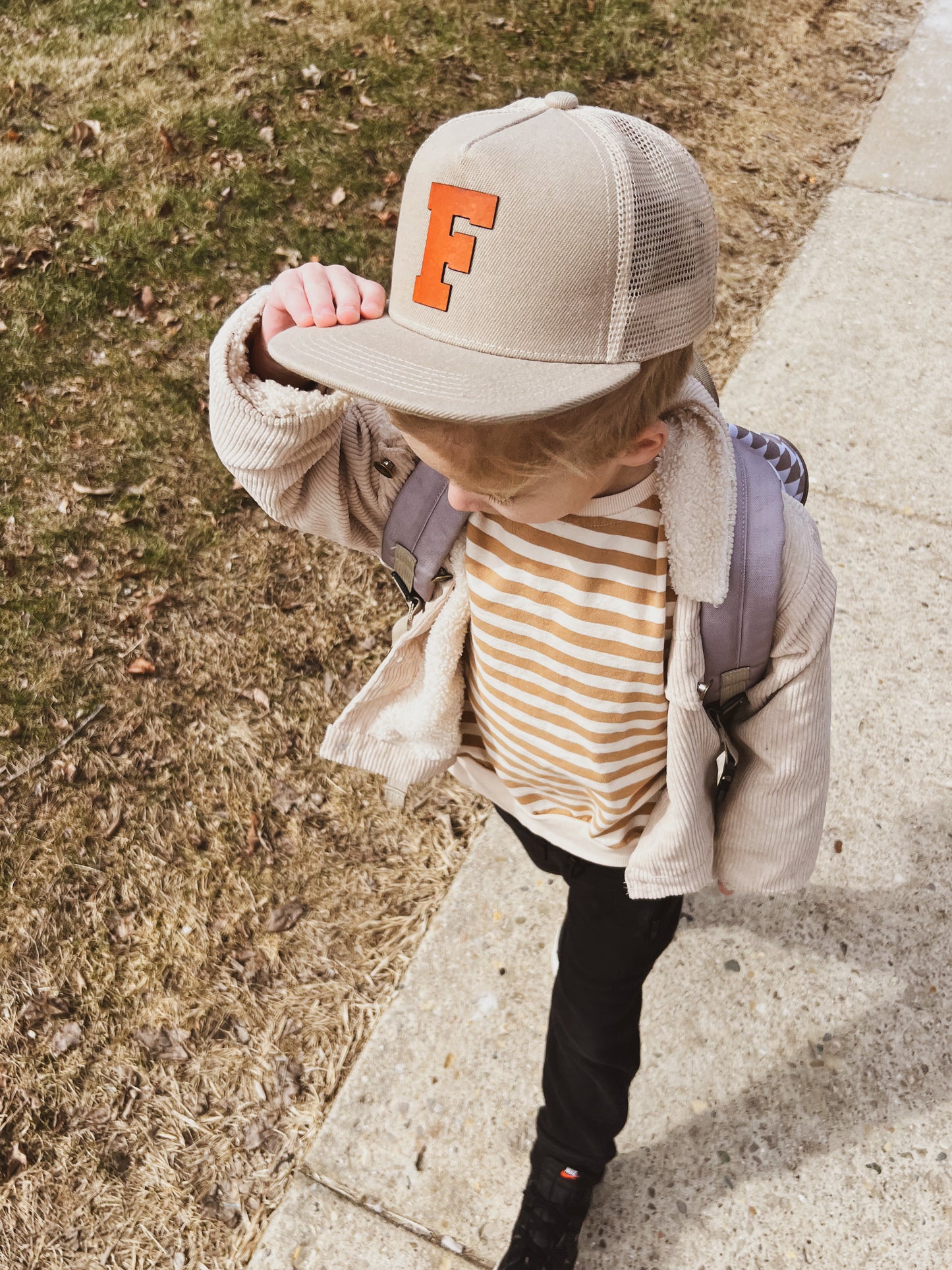 Leather Initial Patch Hat