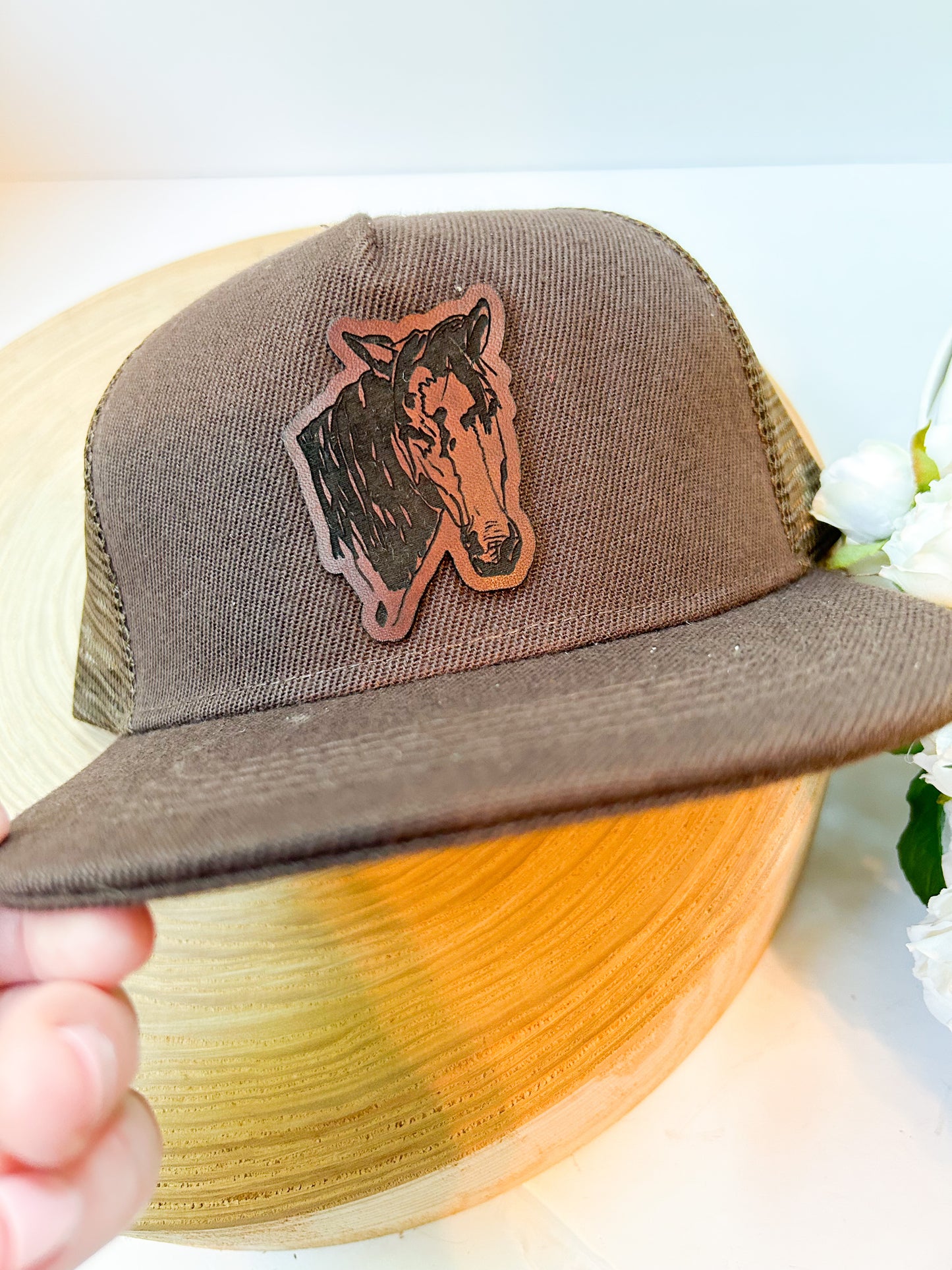 Horse Leather Patch Hat