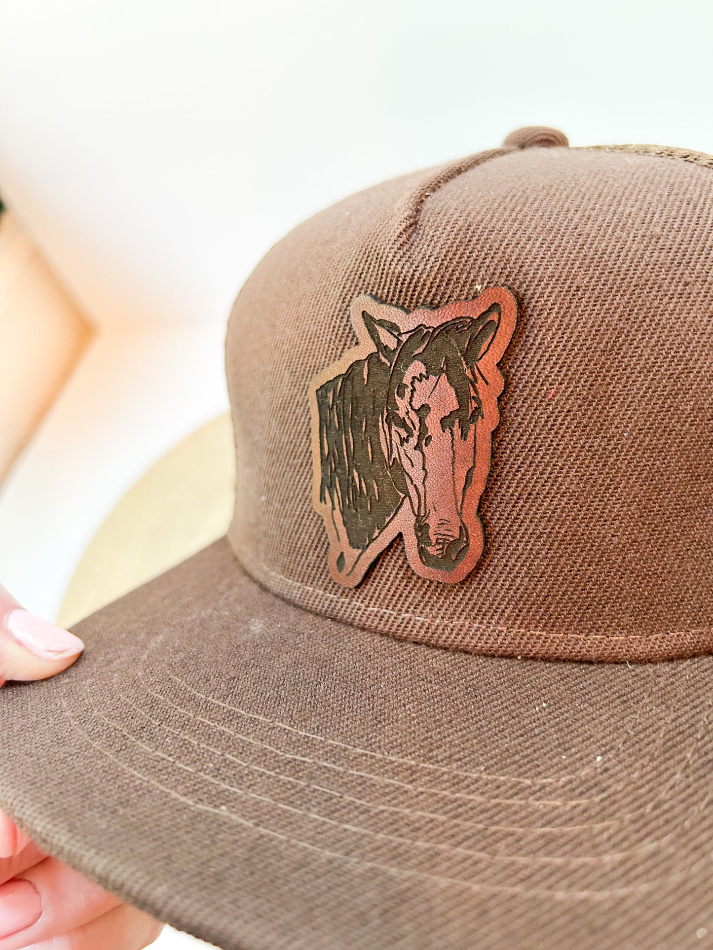 Horse Leather Patch Hat