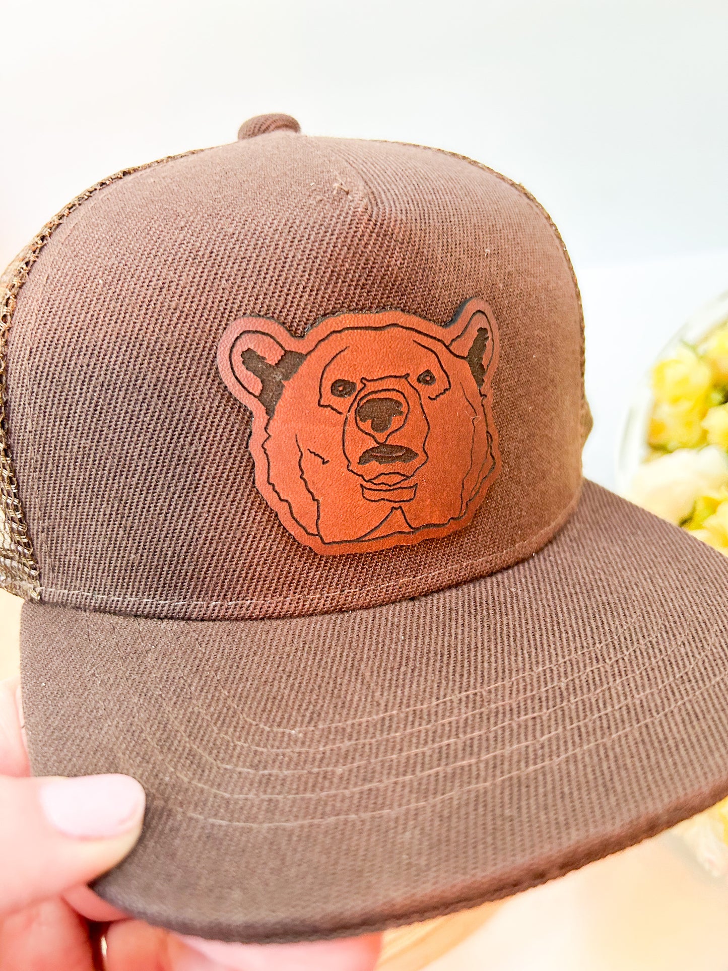 Bear Leather Patch Hat
