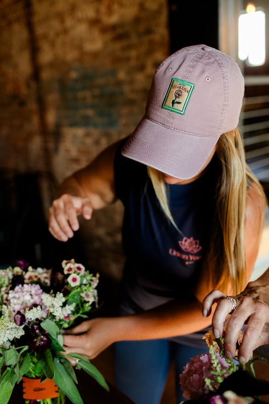 Indiana Peony Embroidered Patch Hat
