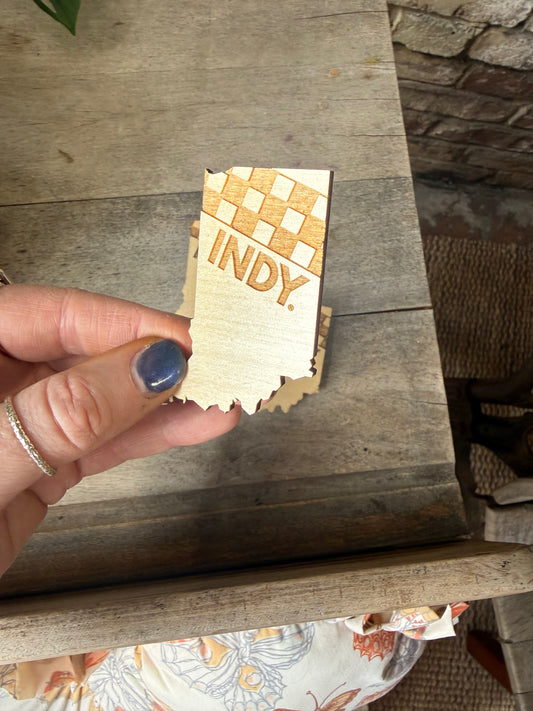 Indy Racing Wooden Indiana Magnet