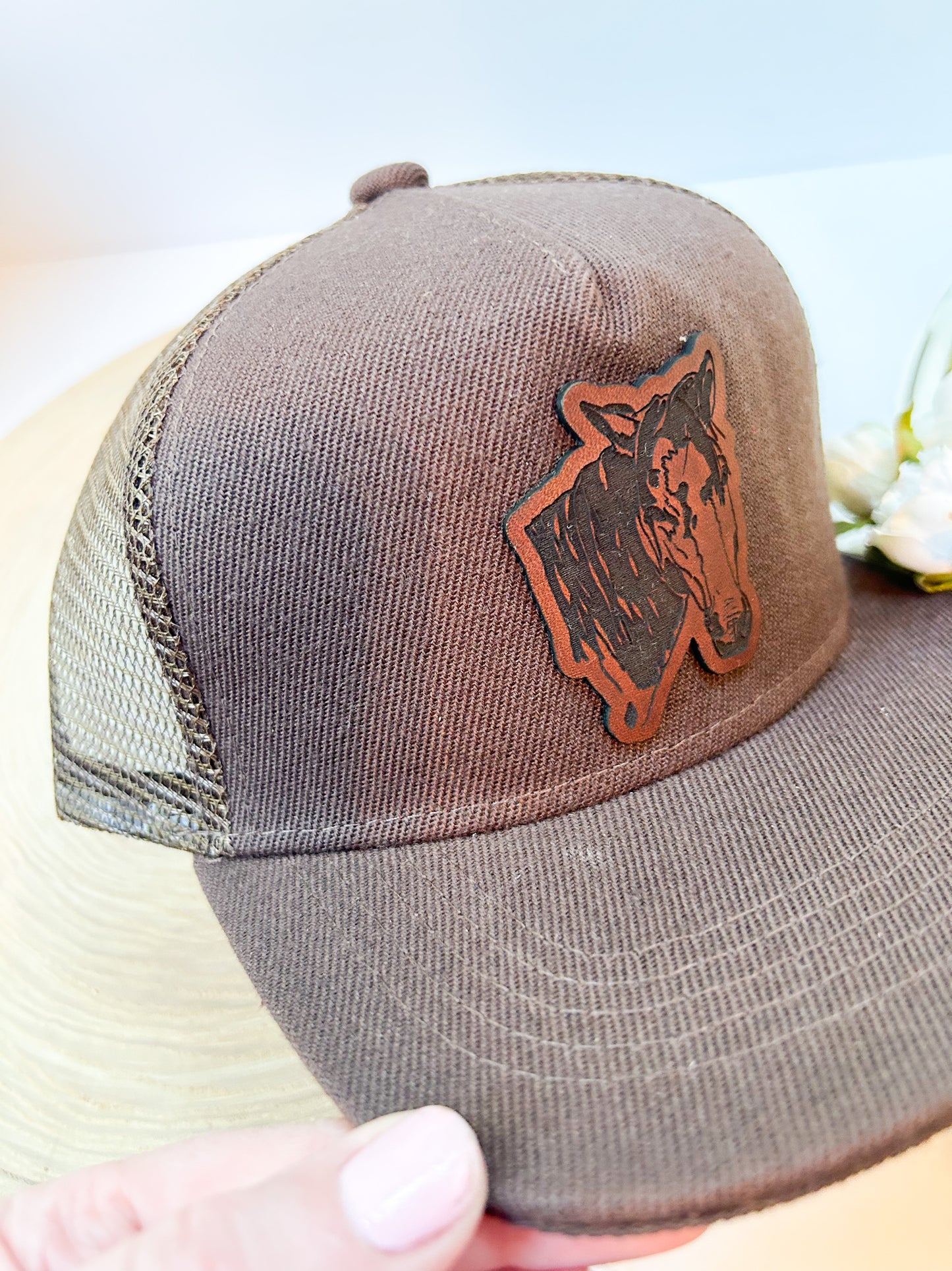 Horse Leather Patch Hat