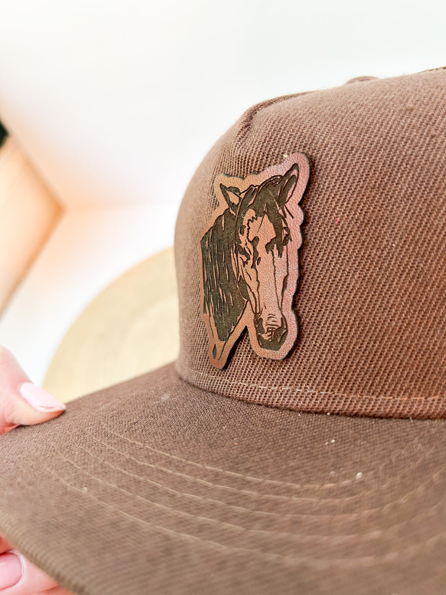 Horse Leather Patch Hat
