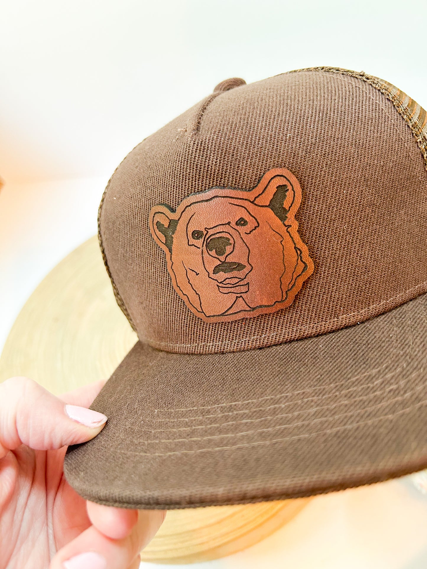 Bear Leather Patch Hat