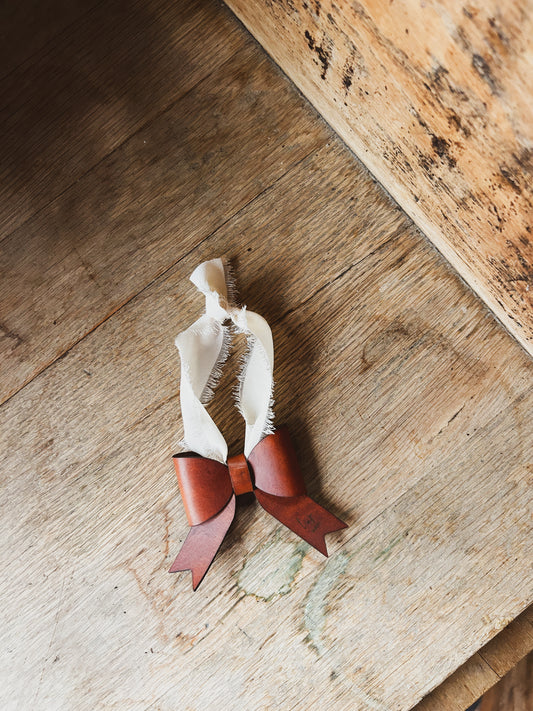 Leather Bow Ornament