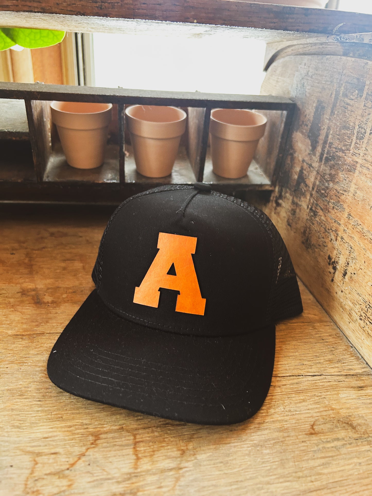 Leather Initial Patch Hat
