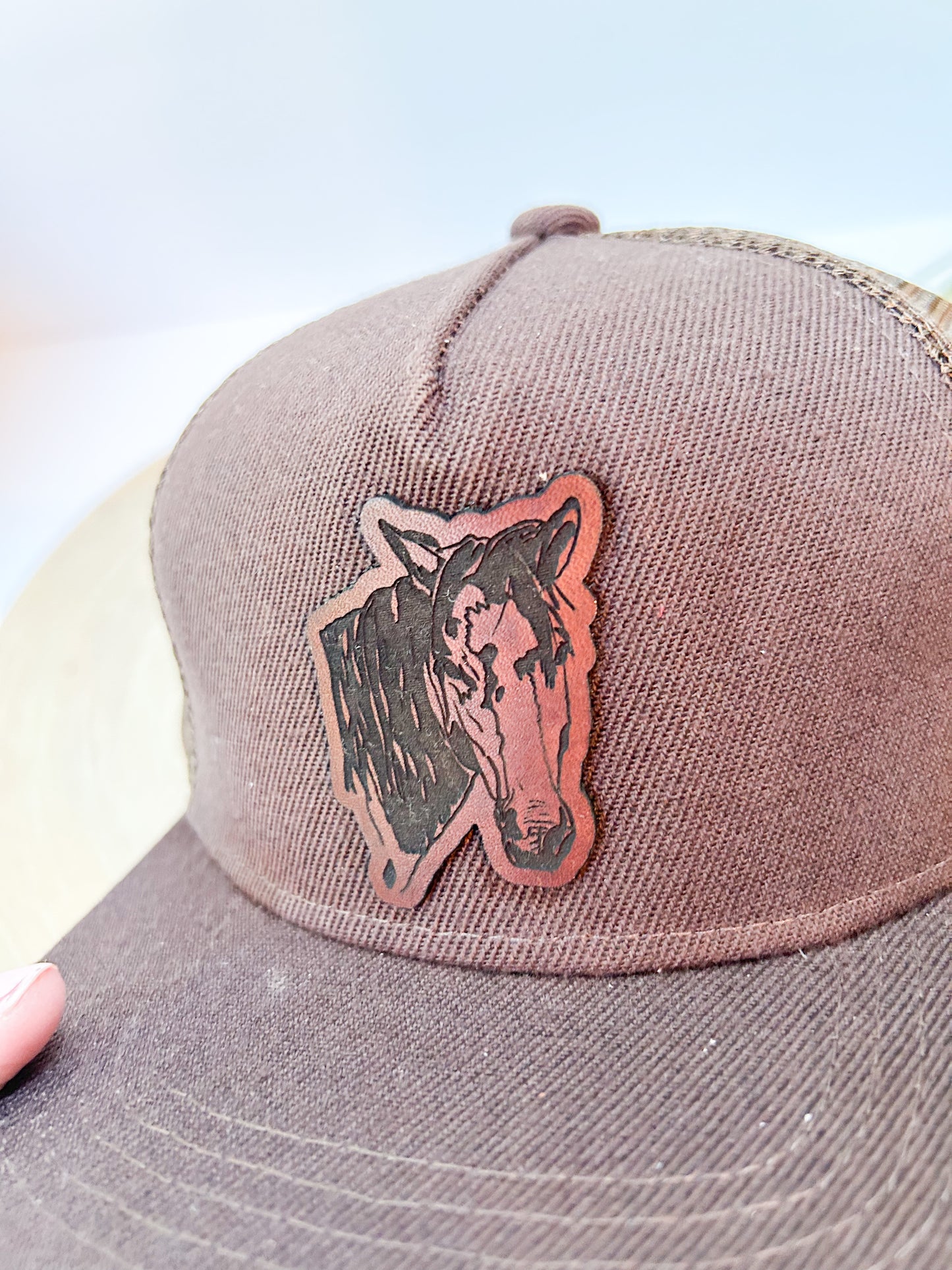 Horse Leather Patch Hat
