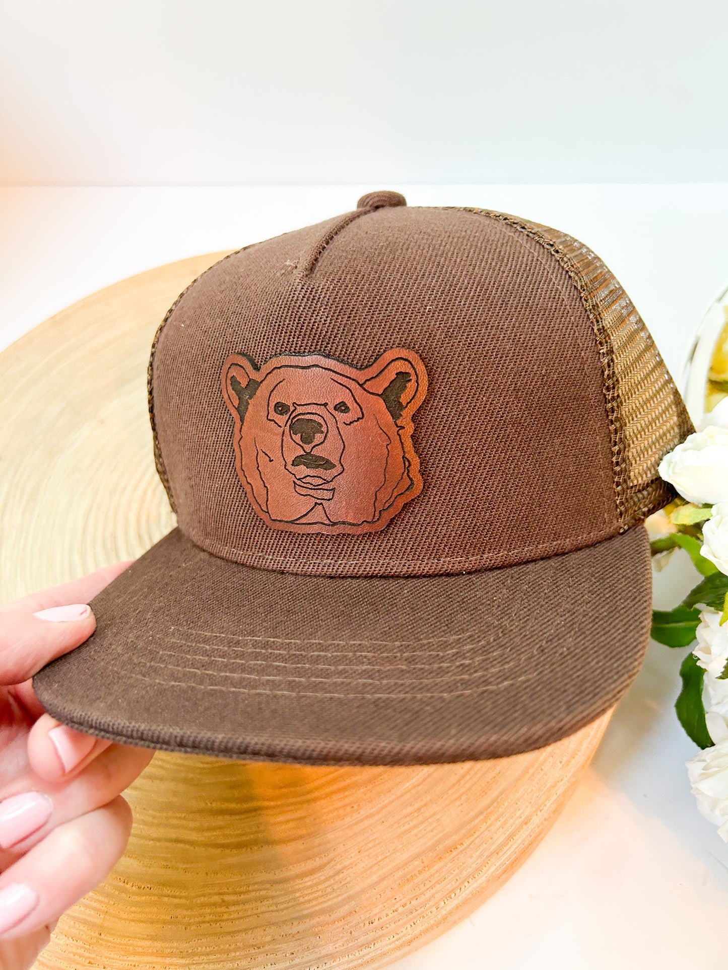 Bear Leather Patch Hat