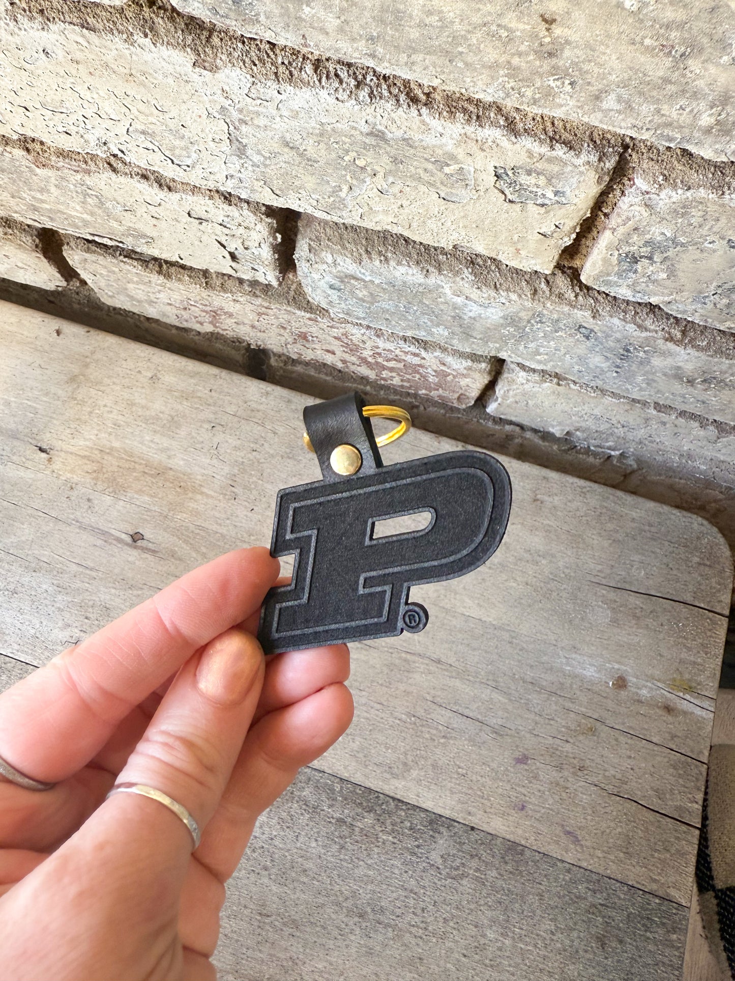 Purdue Motion P Keychain - Black