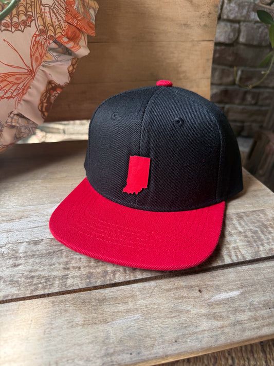 Red Indiana Leather Patch Toddler Hat