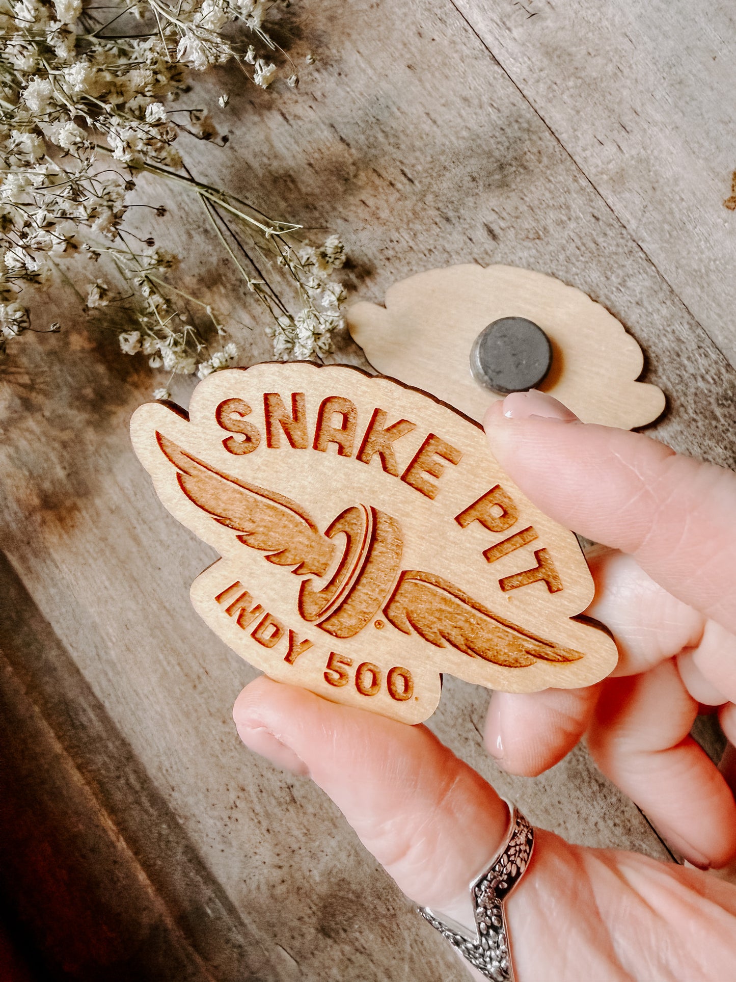 Snake Pit Wooden Magnet