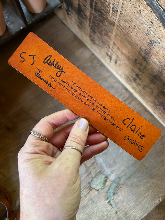 Custom Handwriting Leather Bookmark