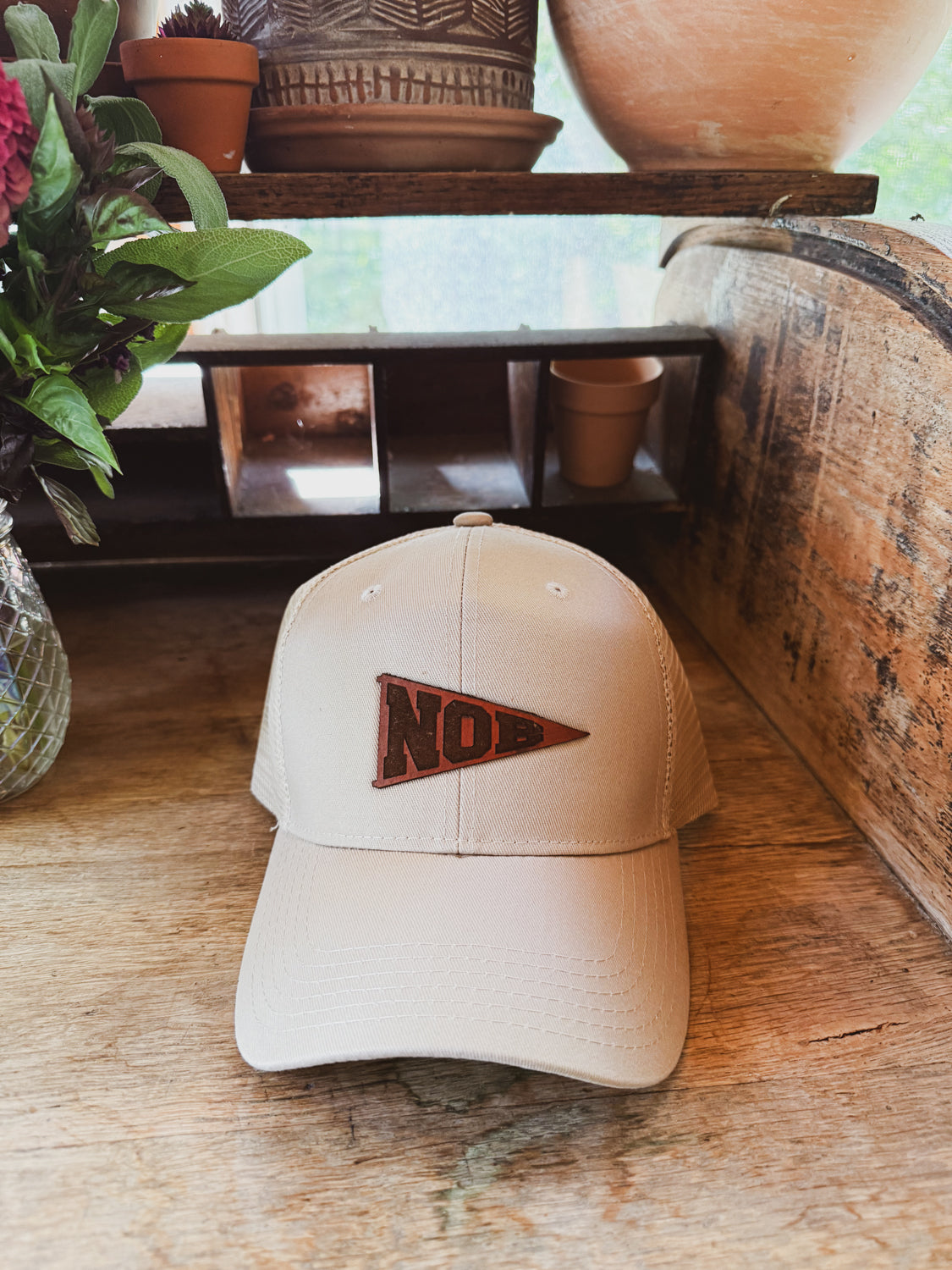 Custom Pennant Leather Patch Hat