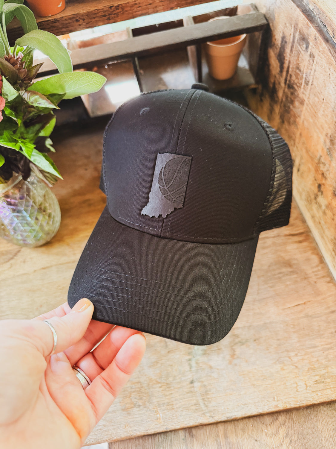 Indiana Basketball Patch on Baseball Hat