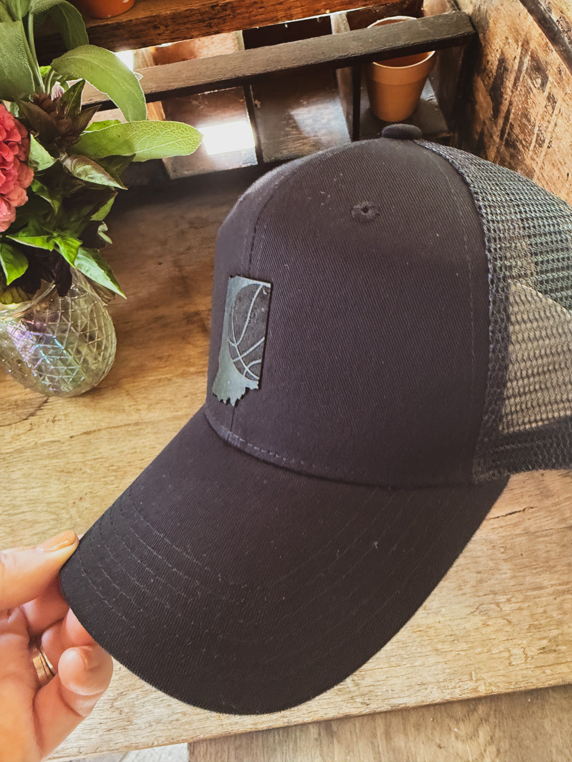 Indiana Basketball Patch on Baseball Hat