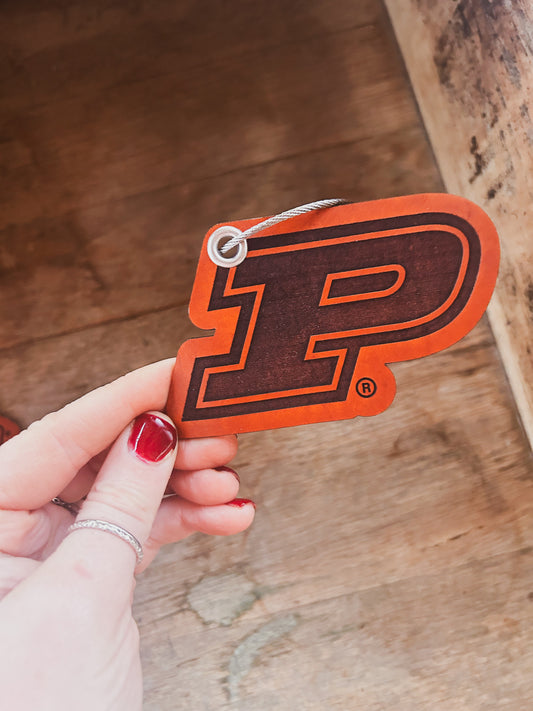 Purdue P - Extra Large Keychain / Luggage I.D. Tag