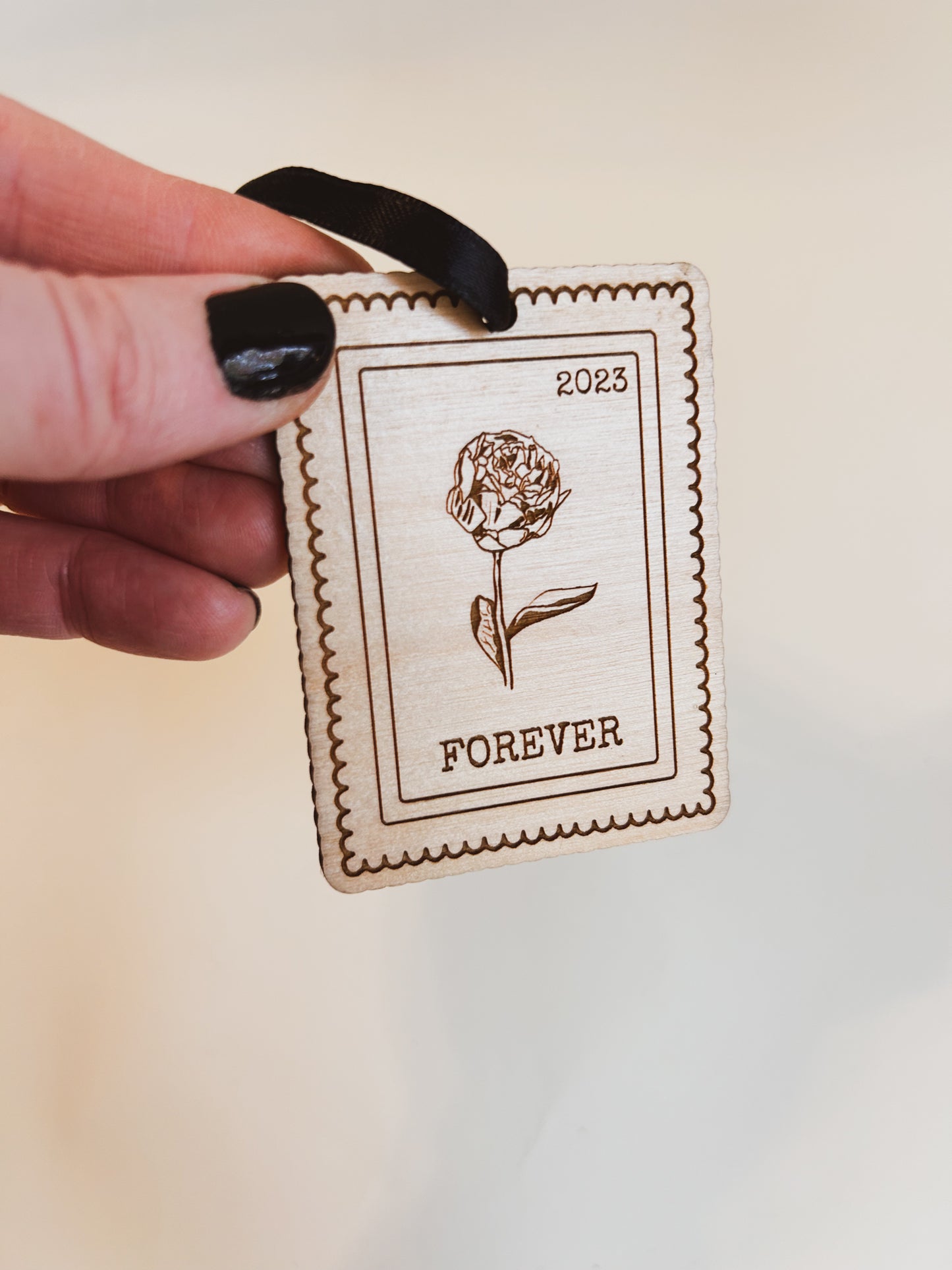 Peony Stamp Ornament