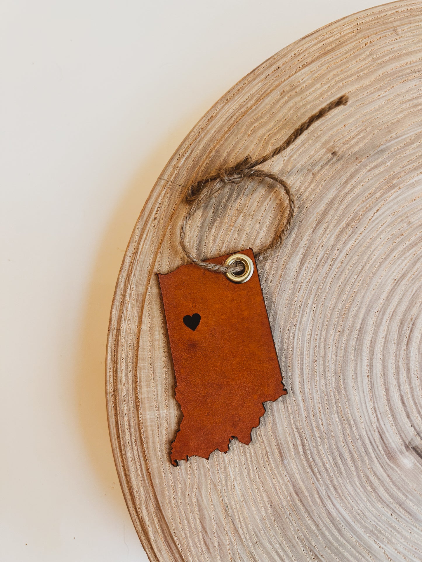 Indiana State Ornament - Heart Over City