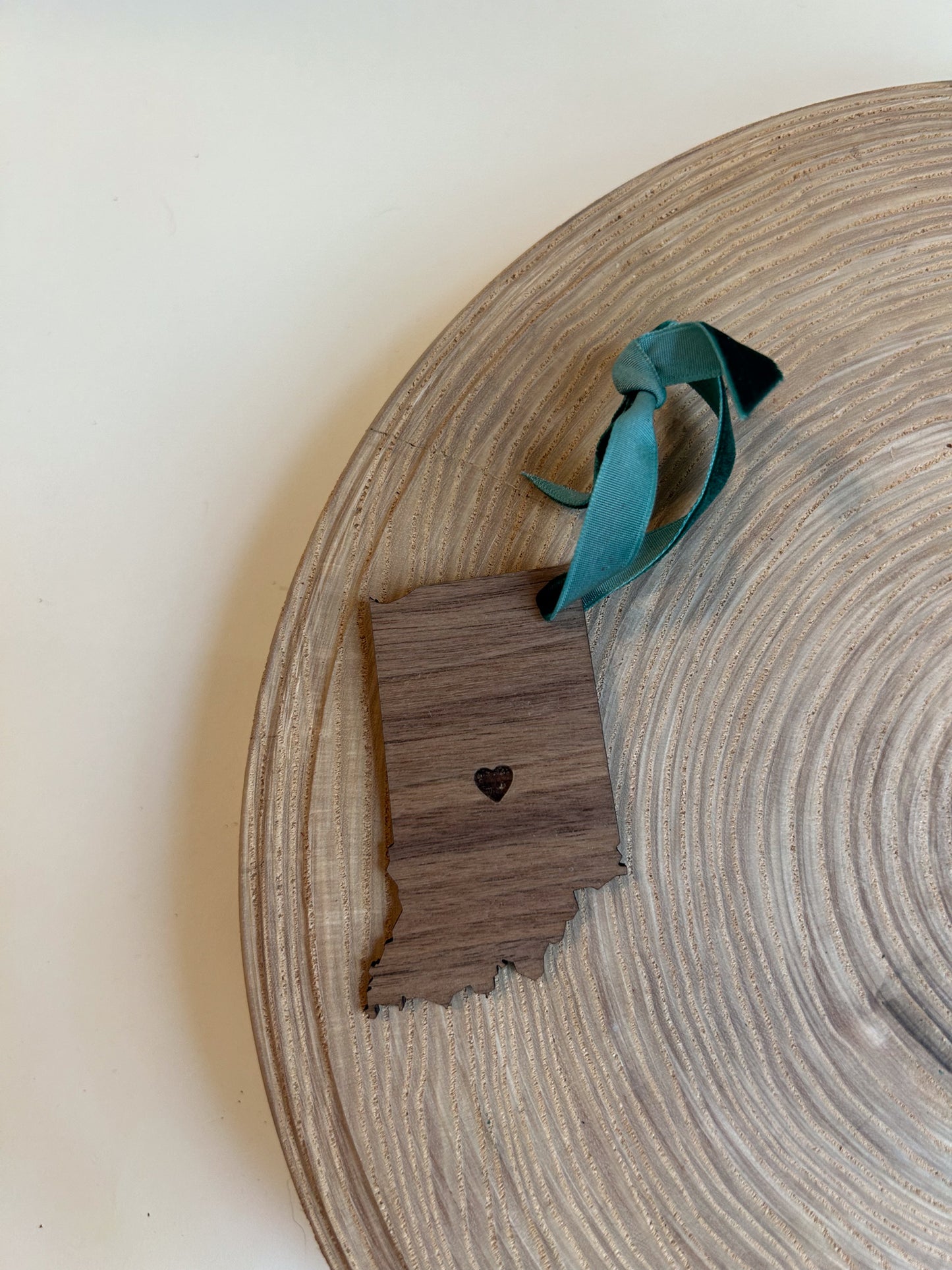 Indiana State Ornament - Heart Over City