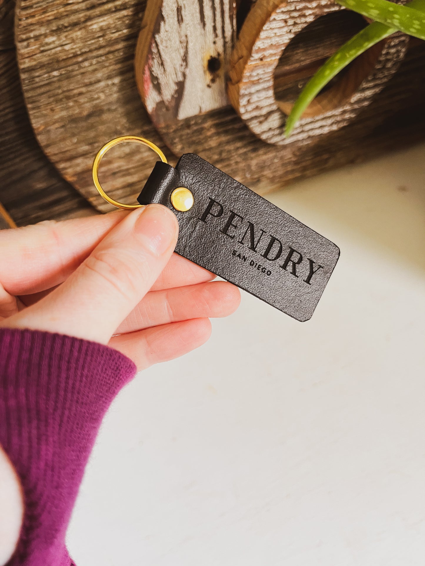 Rectangle Business Logo Keychain