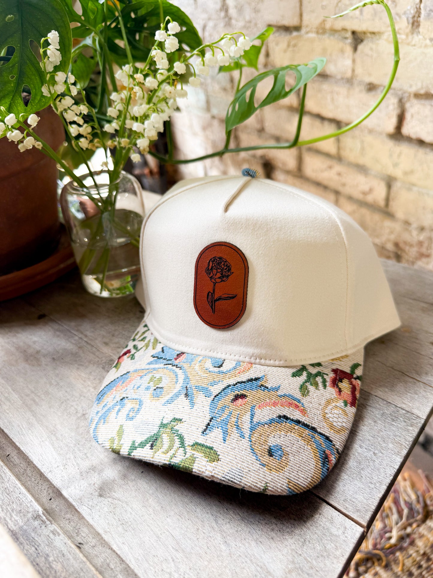 Oval Peony Patch Hat