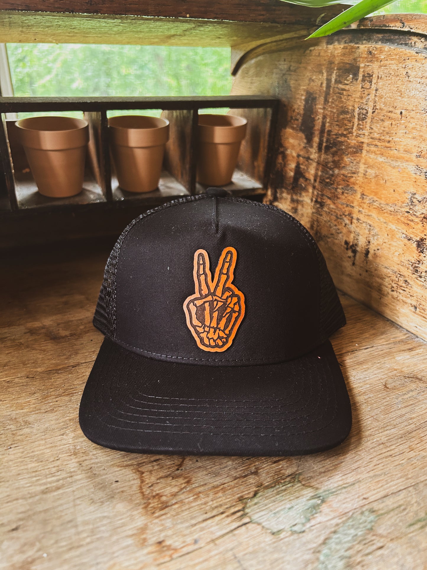 Peace Skeleton Hand Hat