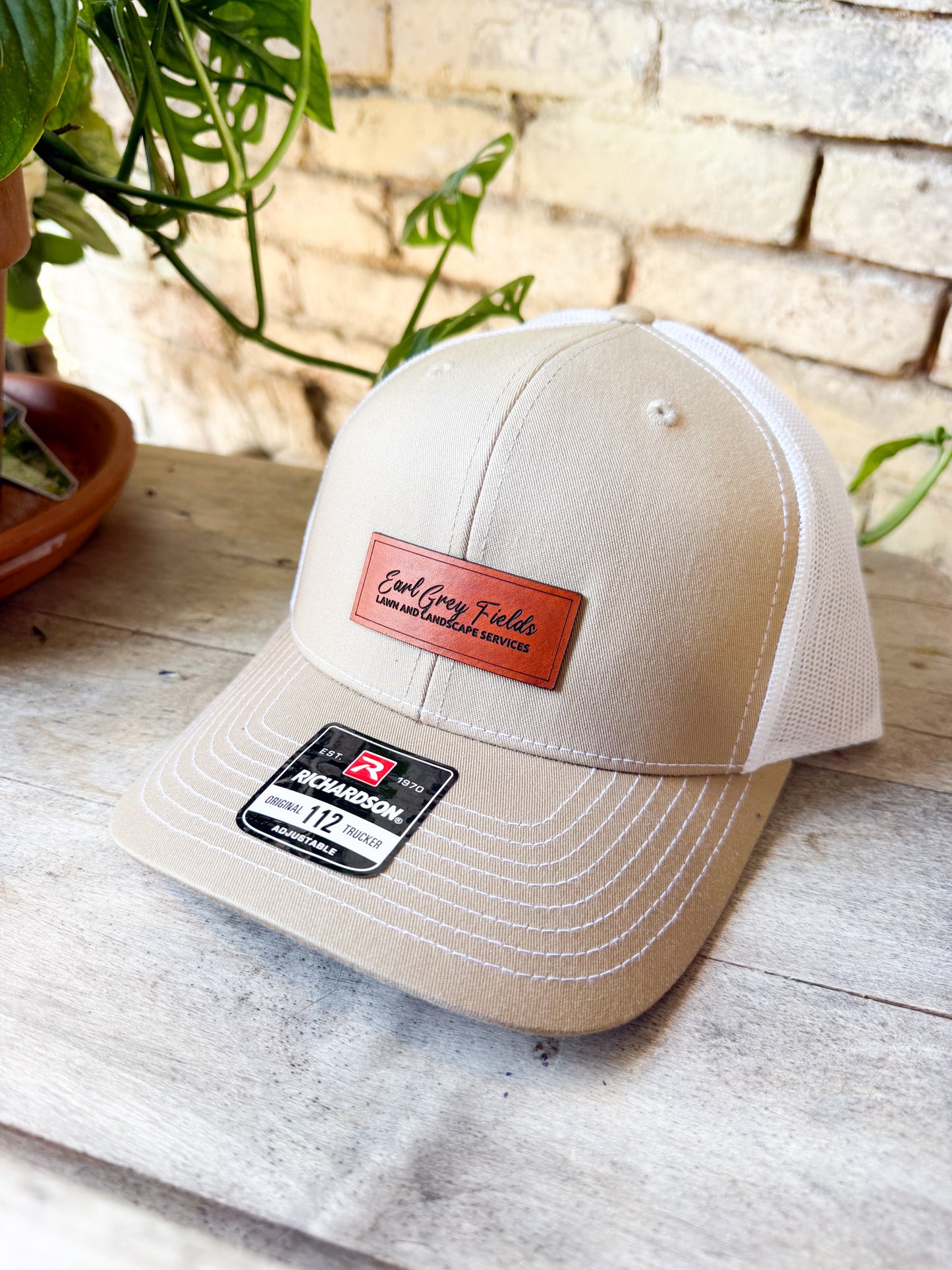 Custom Logo Leather Patch Hat - on Richardson 112 Hat