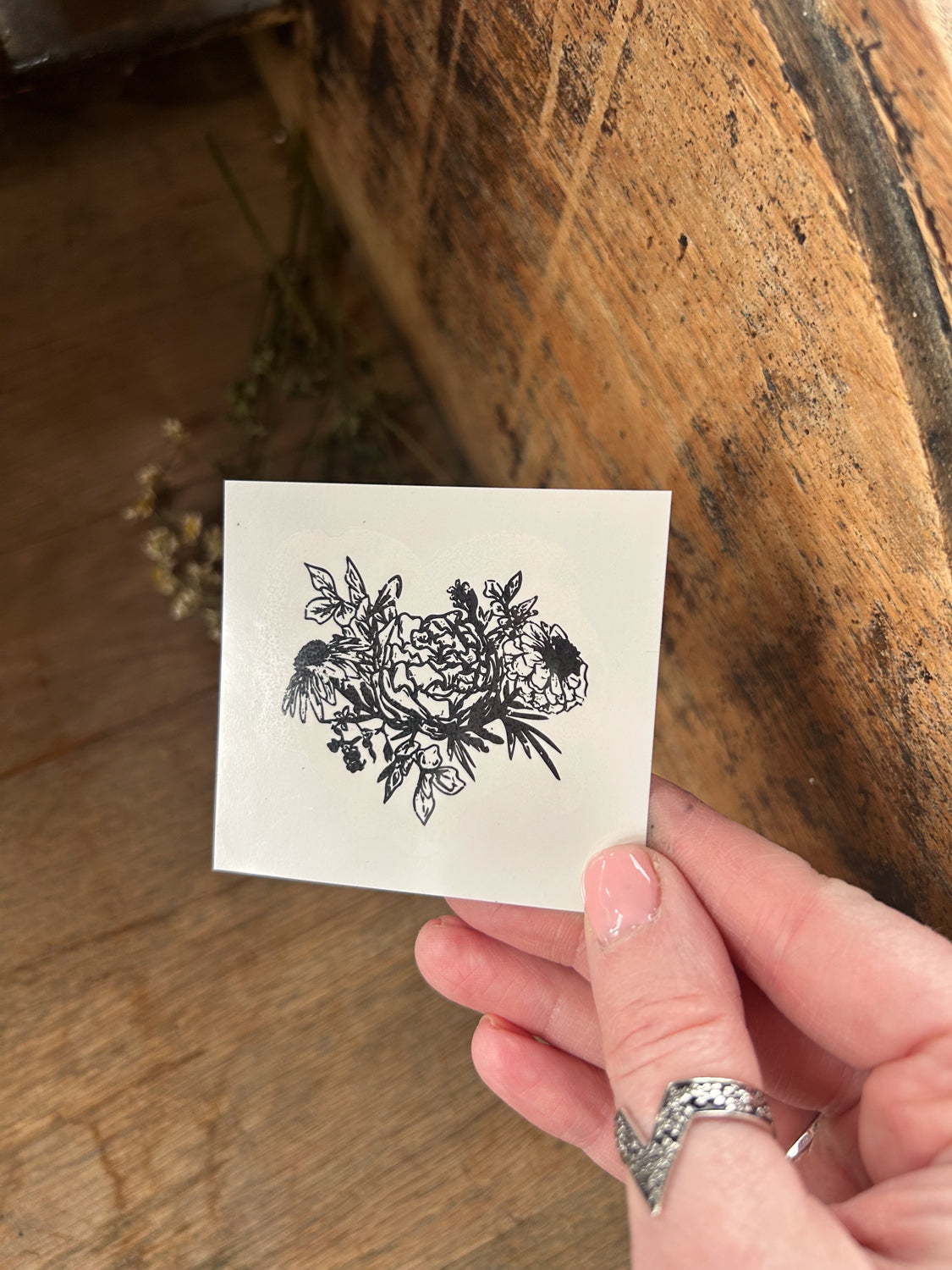 Vintage Flowers Temporary Tattoo