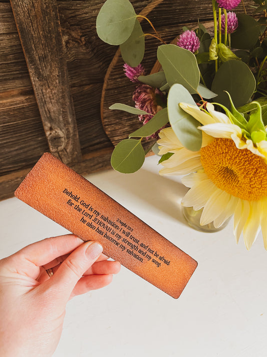 Custom Leather Bookmark With Engraving On Front & Back