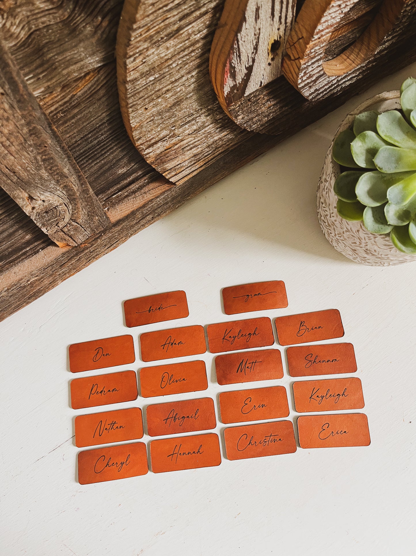 Copy of Leather Place Cards for Table Settings (Small)