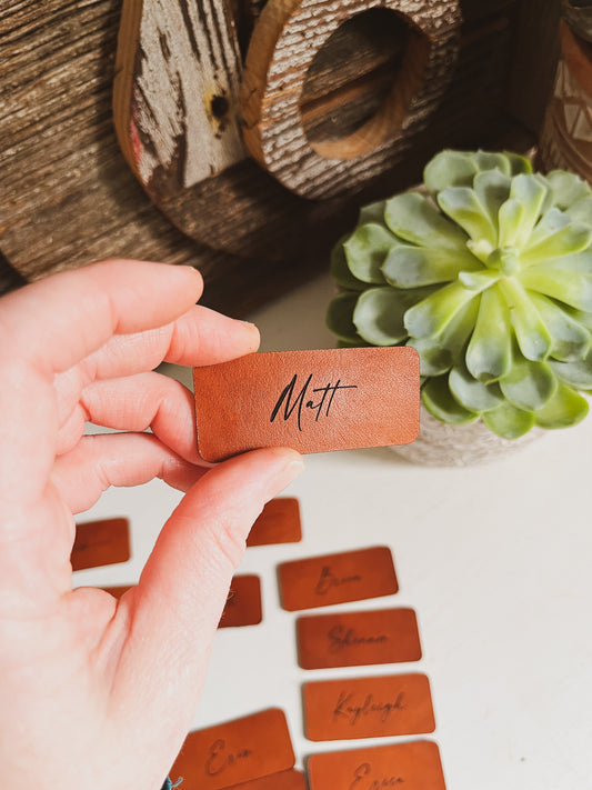 Leather Place Cards for Table Settings (Small)