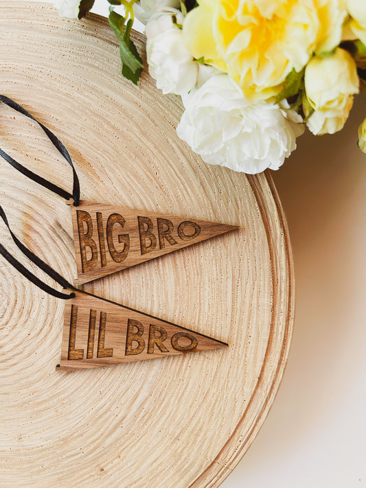 Big Bro or Lil Bro Pennant Ornament