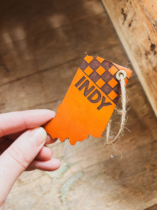 Indiana Racing Leather Ornament