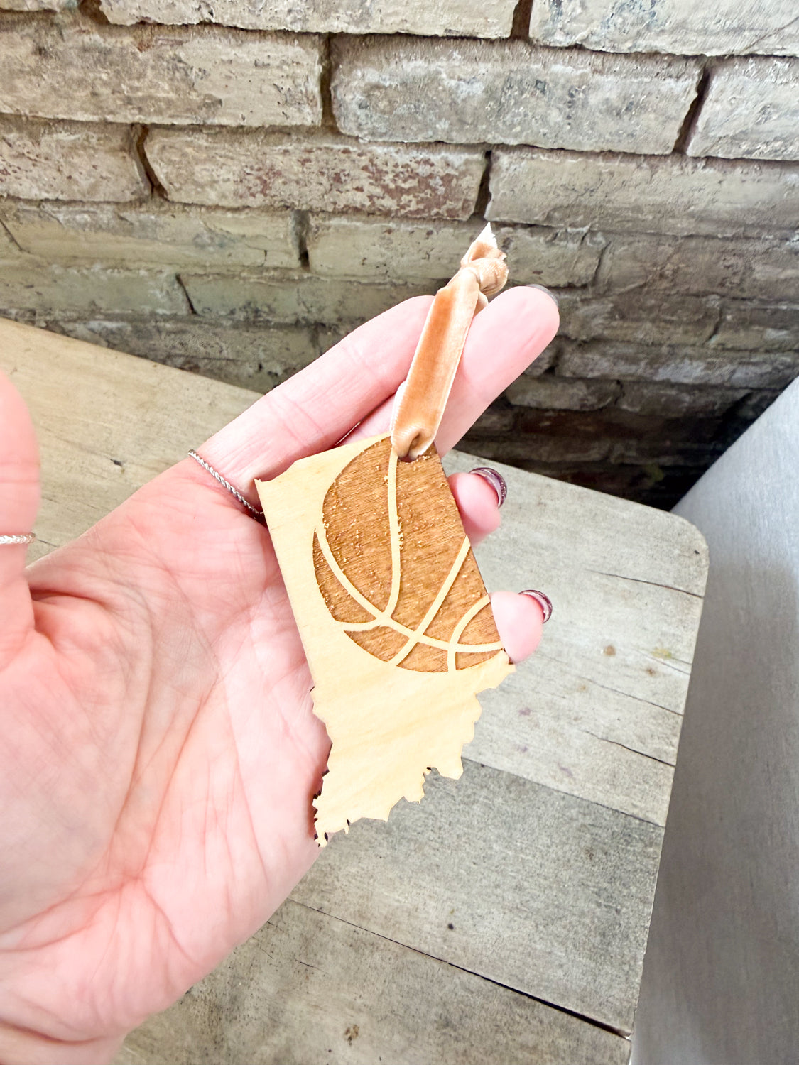 Vintage Basketball Indiana Ornament