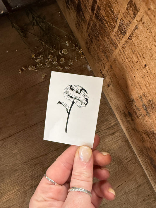 Delicate Peony Temporary Tattoo