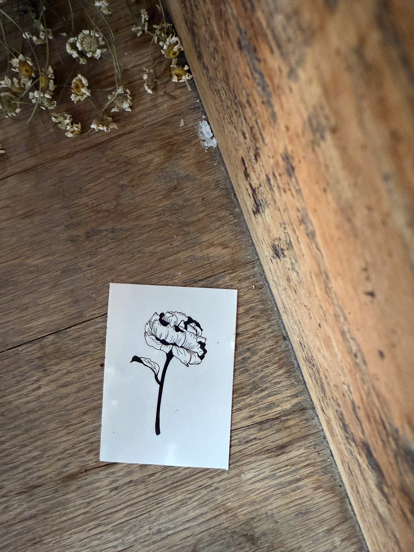 Delicate Peony Temporary Tattoo