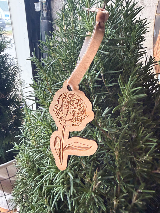 Wooden Flower Ornaments