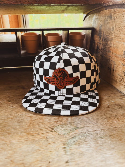 IMS Wings Leather Patch Hat - Checkered Flat Bill