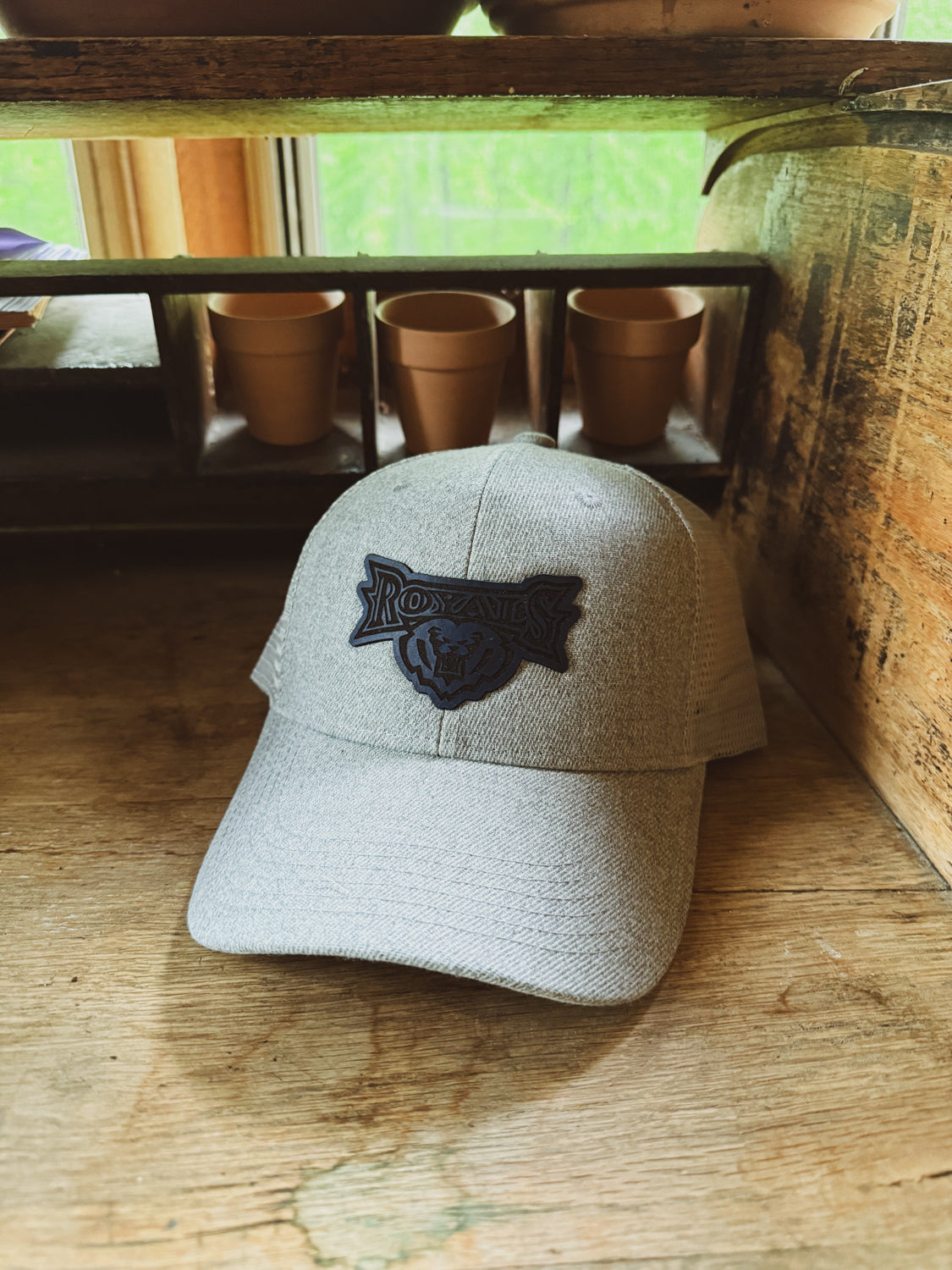 HSE Royals - Heather Gray Baseball Leather Patch Hat