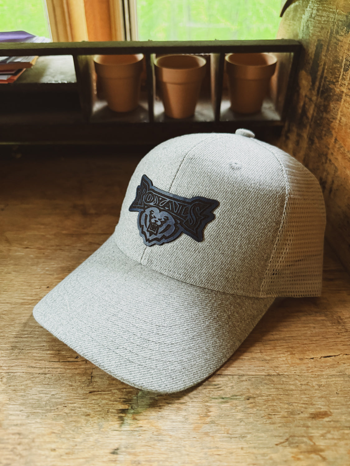 HSE Royals - Heather Gray Baseball Leather Patch Hat