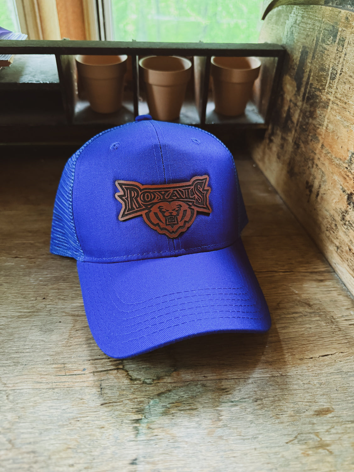 HSE Royal Blue Baseball Hat with Leather Patch
