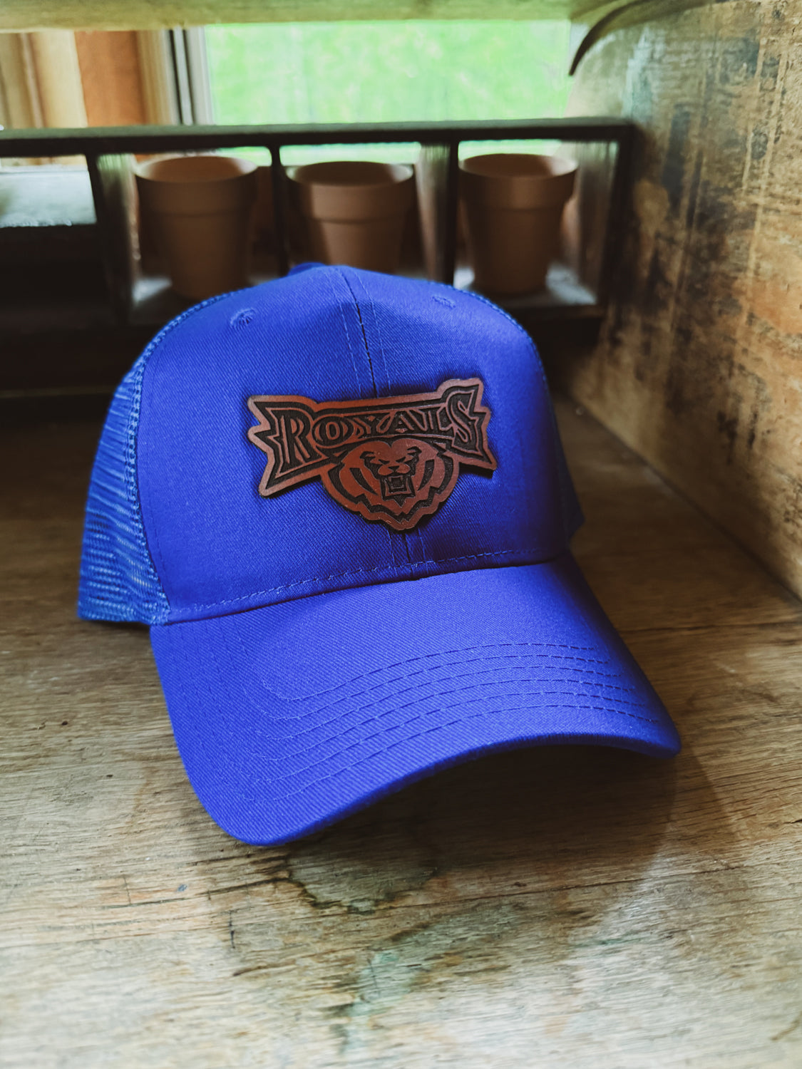 HSE Royal Blue Baseball Hat with Leather Patch