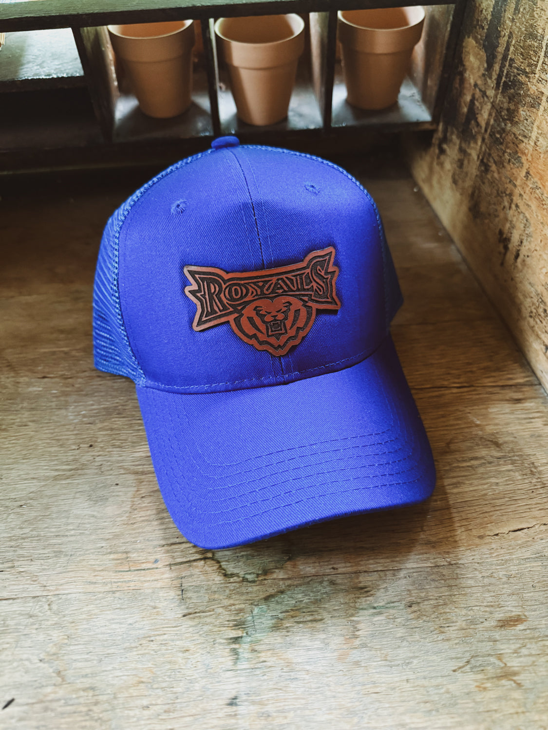 HSE Royal Blue Baseball Hat with Leather Patch